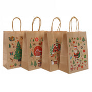 Torba Papierowa z uchwytem skręcanym 270x110x210mm brązowa wzór Świąteczny 4szt.