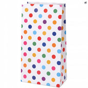 Torebki Papierowe 130x80x235mm  Kolorowe Groszki 25 szt. + 48 Naklejek