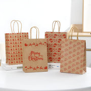 Torba Papierowa z uchwytem skręcanym 330x120x260mm brązowa wzór Świąteczny 4szt.