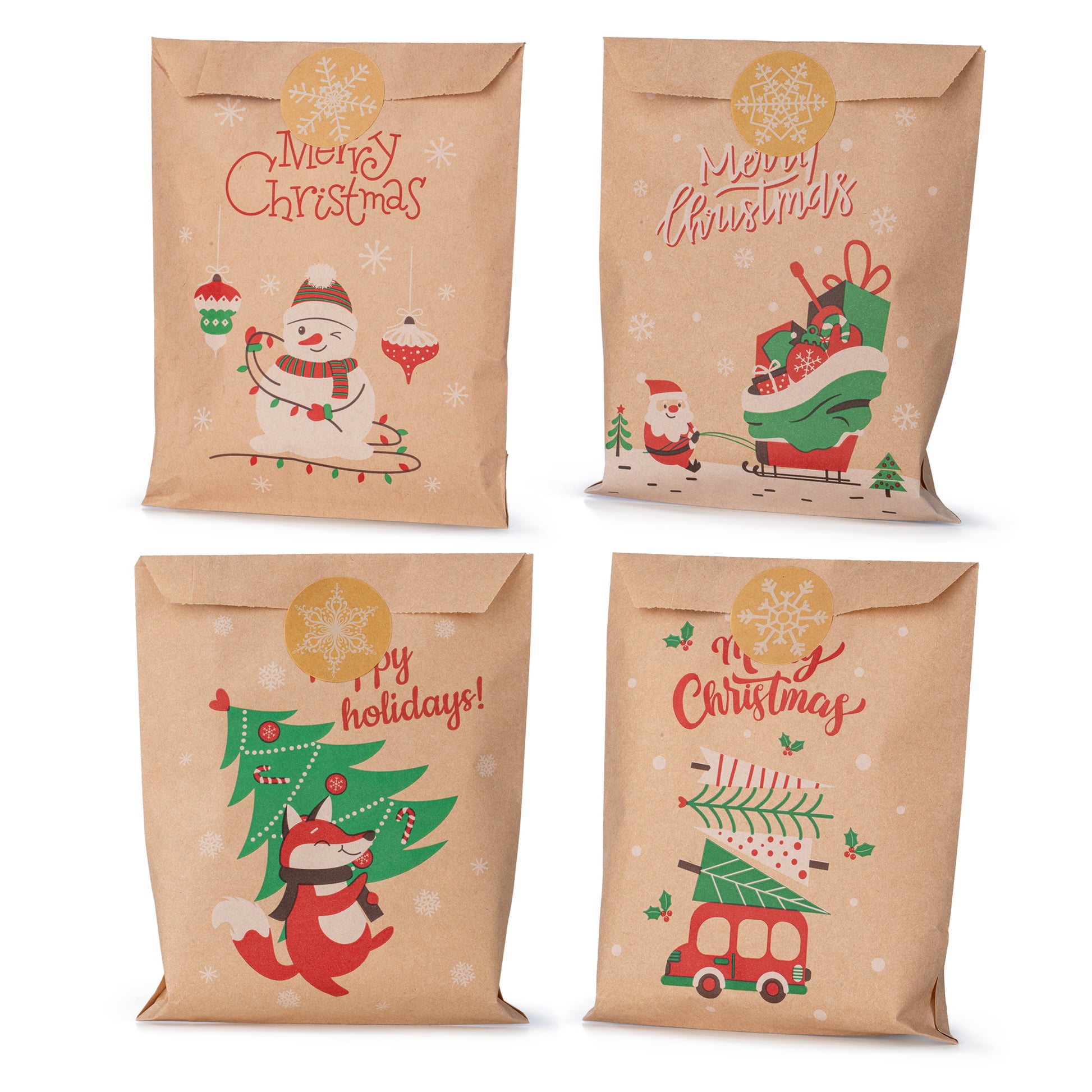 Papierowy kalendarz adwentowy 130x180mm Kraft z naklejkami