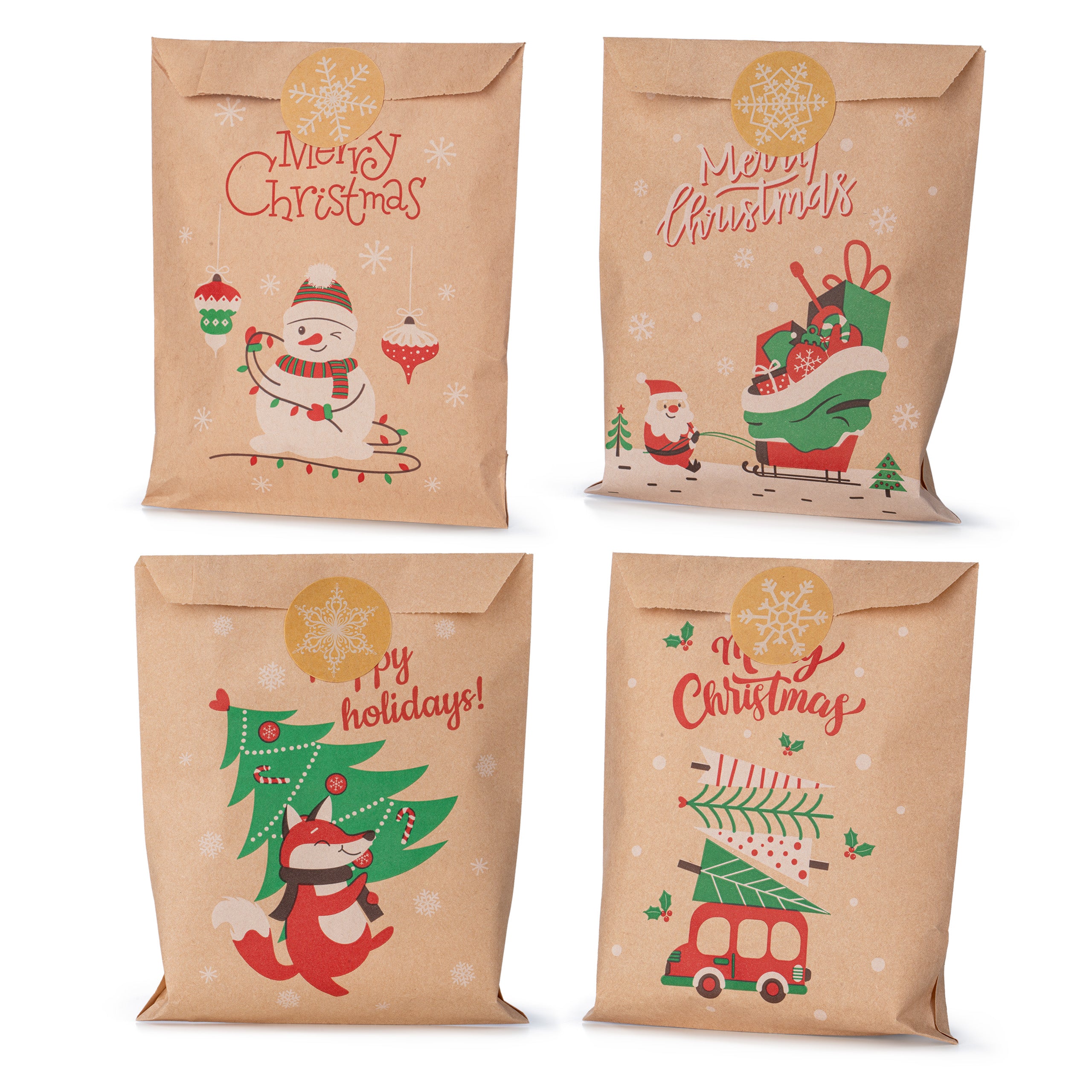 Papierowy kalendarz adwentowy 130x180mm Kraft z naklejkami