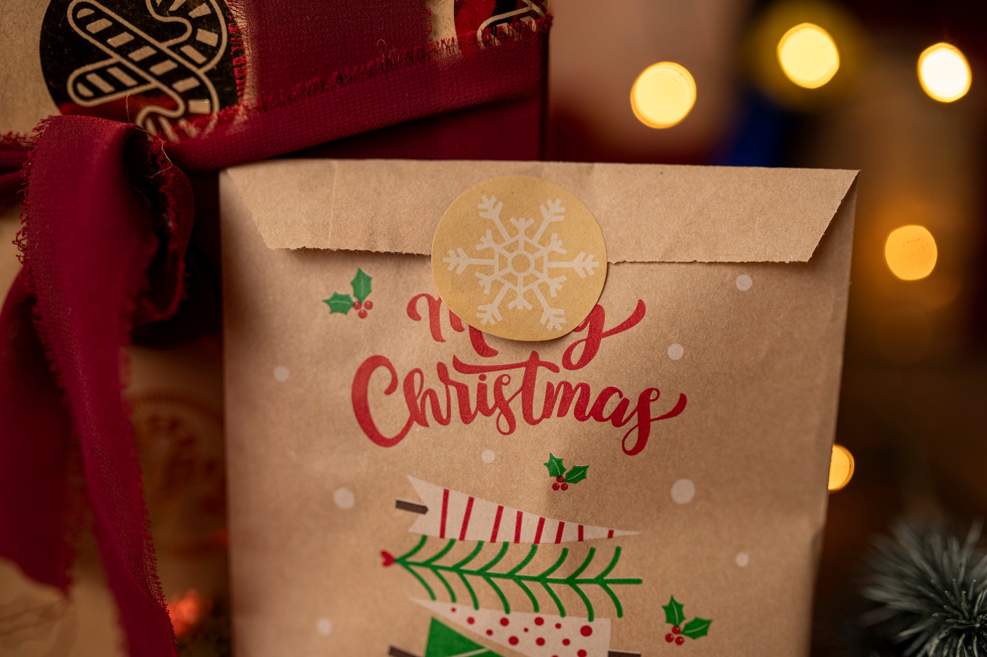 Papierowy kalendarz adwentowy 130x180mm Kraft z naklejkami