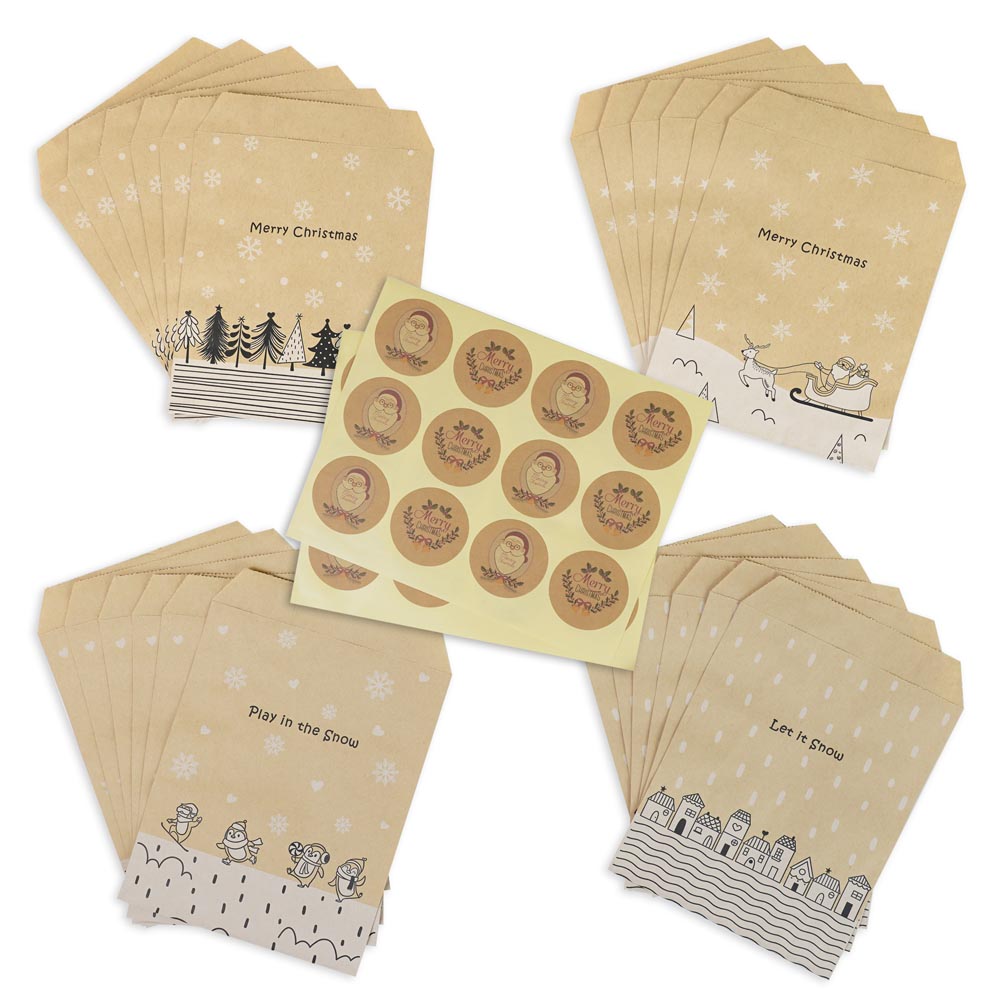 Papierowy kalendarz adwentowy 130x180mm  z motywem zimowym