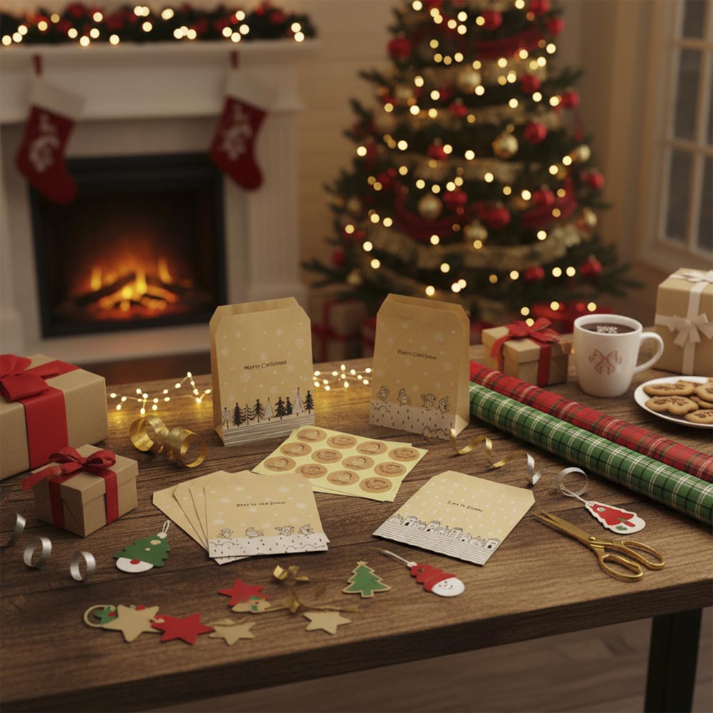 Papierowy kalendarz adwentowy 130x180mm  z motywem zimowym