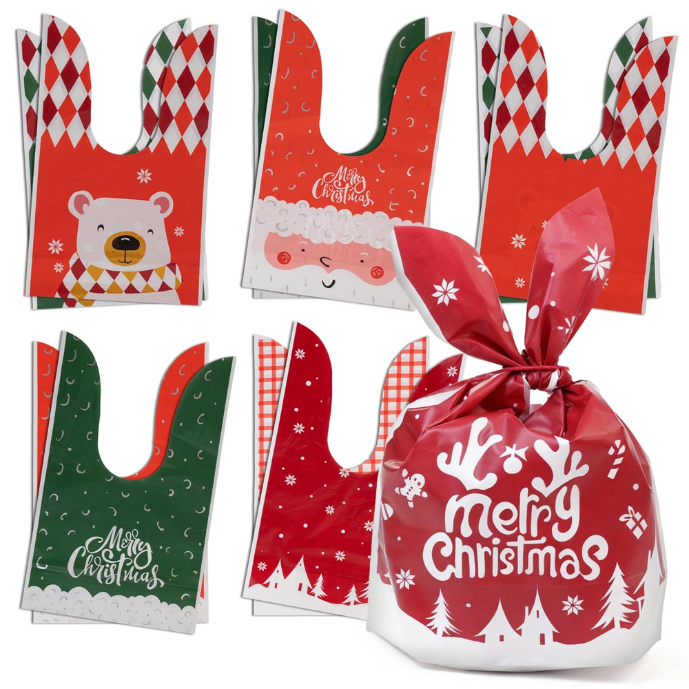 Świąteczne woreczki na prezenty 140×240mm 12szt.