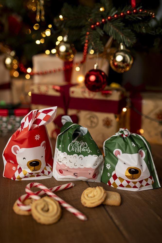 Świąteczne woreczki na prezenty 140×240mm 12szt.