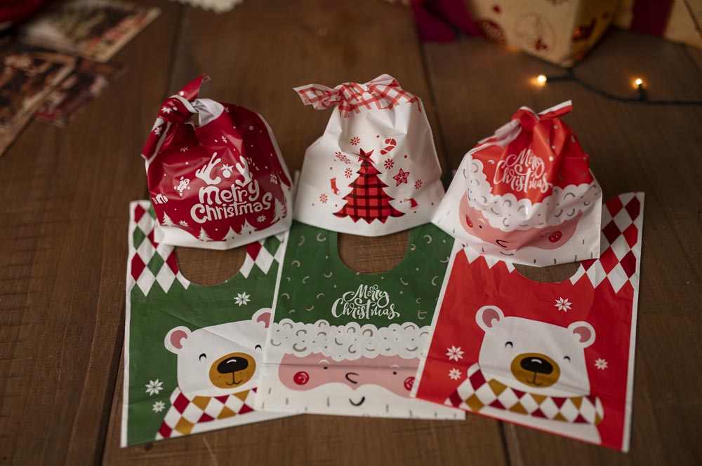 Świąteczne woreczki na prezenty 140×240mm 12szt.