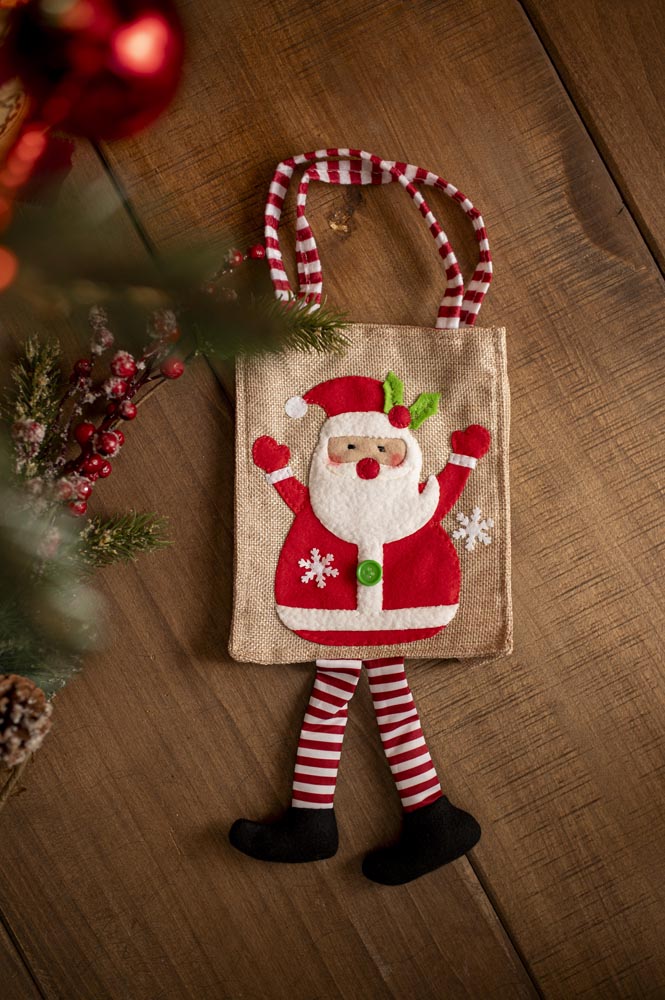 Torba Jutowa 150x185mm z motywem Mikołaja