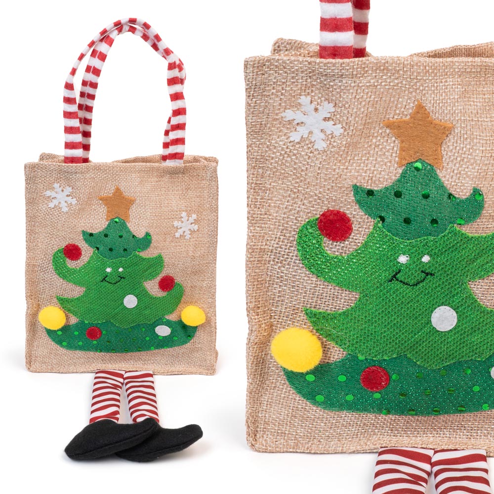 Torba Jutowa 150x185mm z motywem Choinki