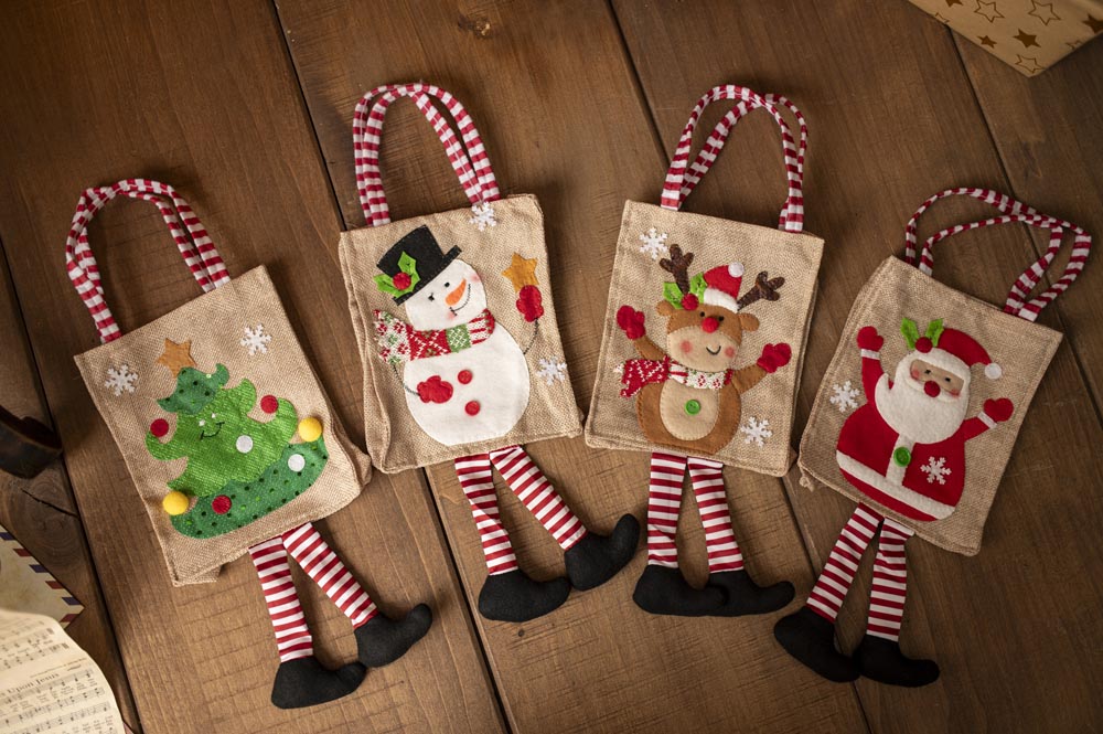 Torba Jutowa 150x185mm z motywem Choinki