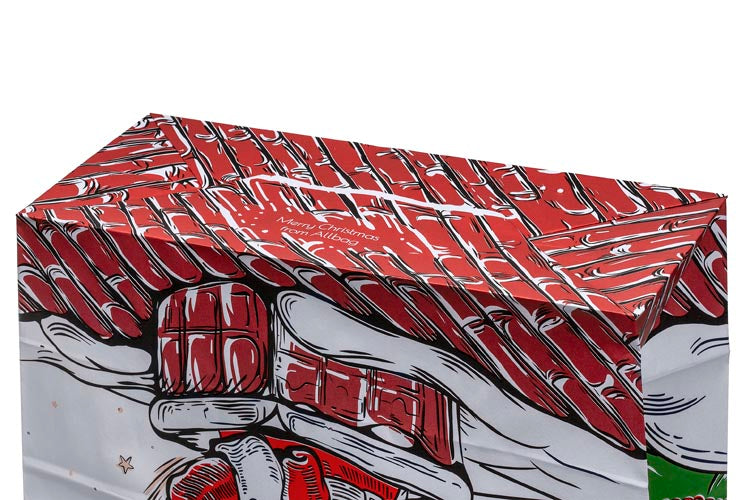 Torba papierowa świąteczna 400x180x390 mm Mikołaj i Elf