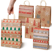 Torba papierowa świąteczna 260x120x330mm Śnieżynka Choinka Renifer 5szt.
