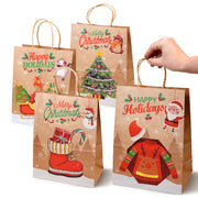 Torba Papierowa z uchwytem skręcanym 270x110x210mm brązowa wzór Świąteczny 4szt.