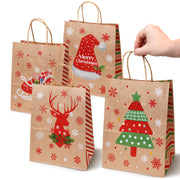 Torba Papierowa z uchwytem skręcanym 270x110x210mm brązowa wzór Świąteczny 4szt.