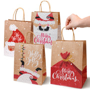 Torba Papierowa z uchwytem skręcanym 270x110x210 brązowa wzór Świąteczny 4szt.