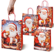 Torba Papierowa z uchwytem skręcanym 210x80x150mm Mikołaj 4szt.