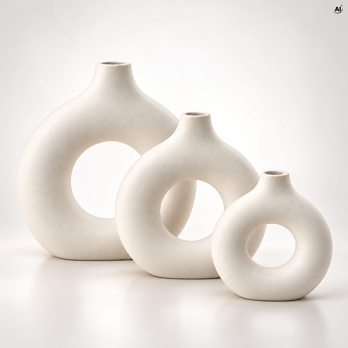 Wazony Ceramiczne Białe 3 szt.