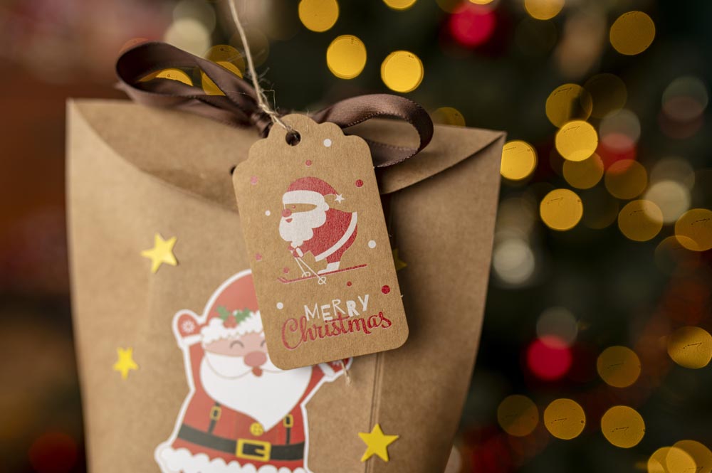 Winietki na Prezenty Brązowo-Czerwone 50szt