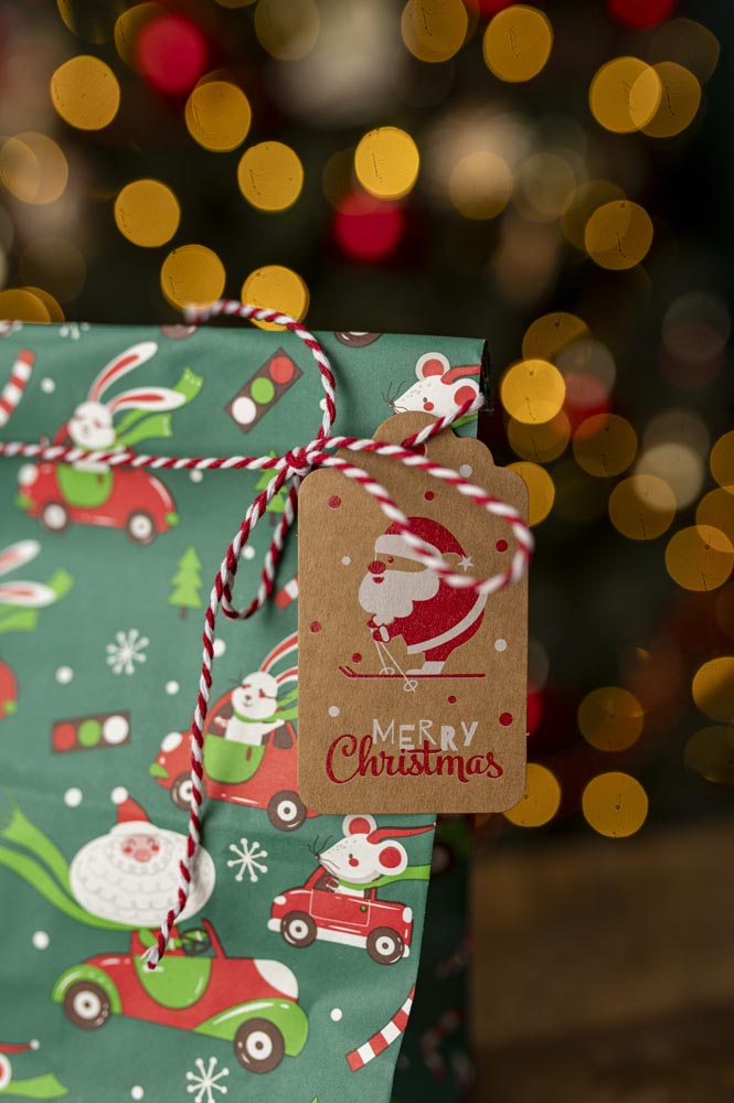 Winietki na Prezenty Brązowo-Czerwone 50szt