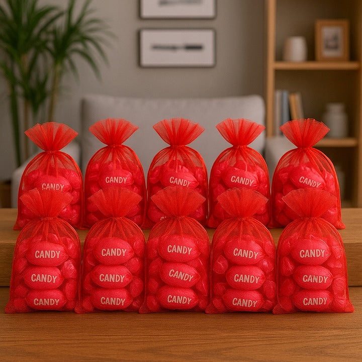 Worki Organza 100x150mm Bordowe 10szt