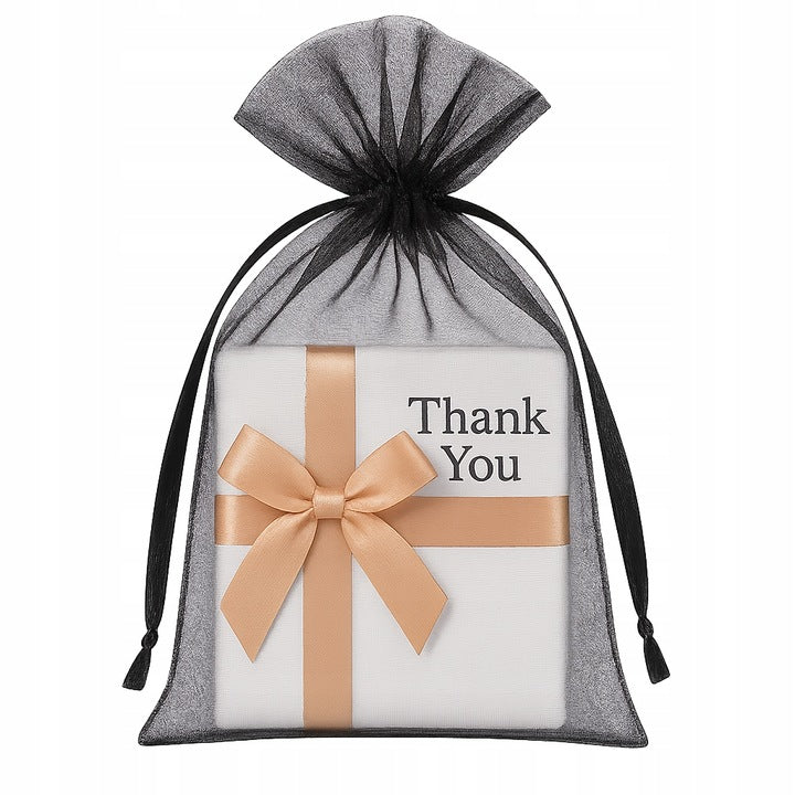 Worki Organza 100x150mm Czarny 10szt