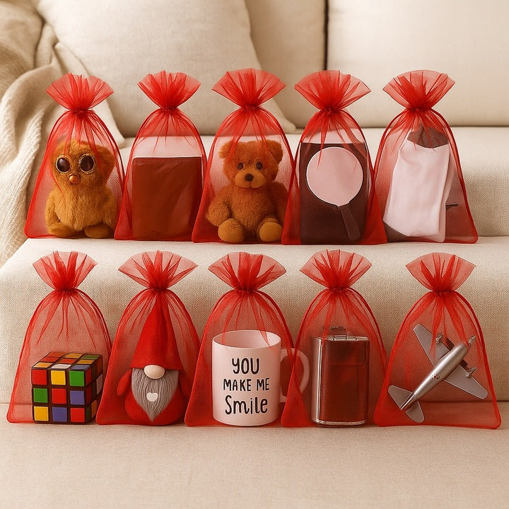 Worki Organza 150x200mm Bordowe 10szt