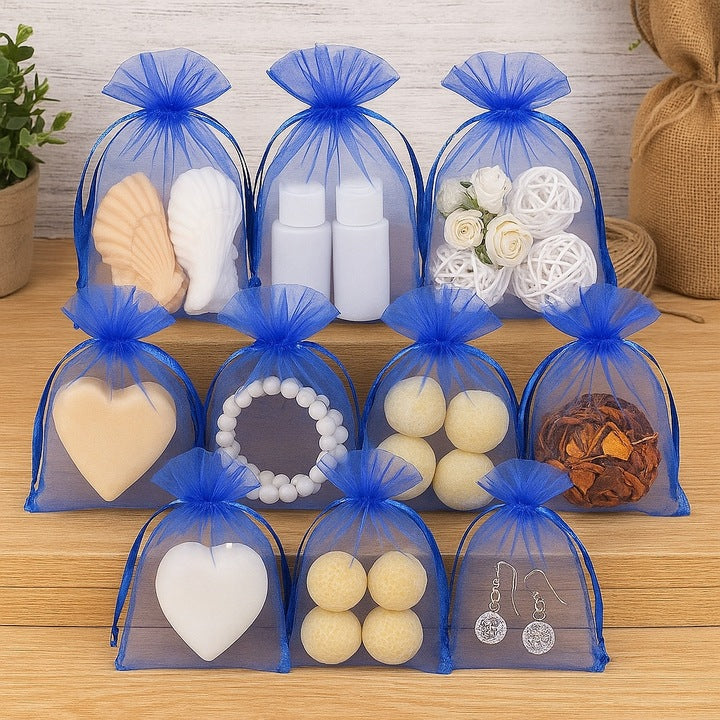 Worki z Organzy 150x200mm Niebieski 10szt