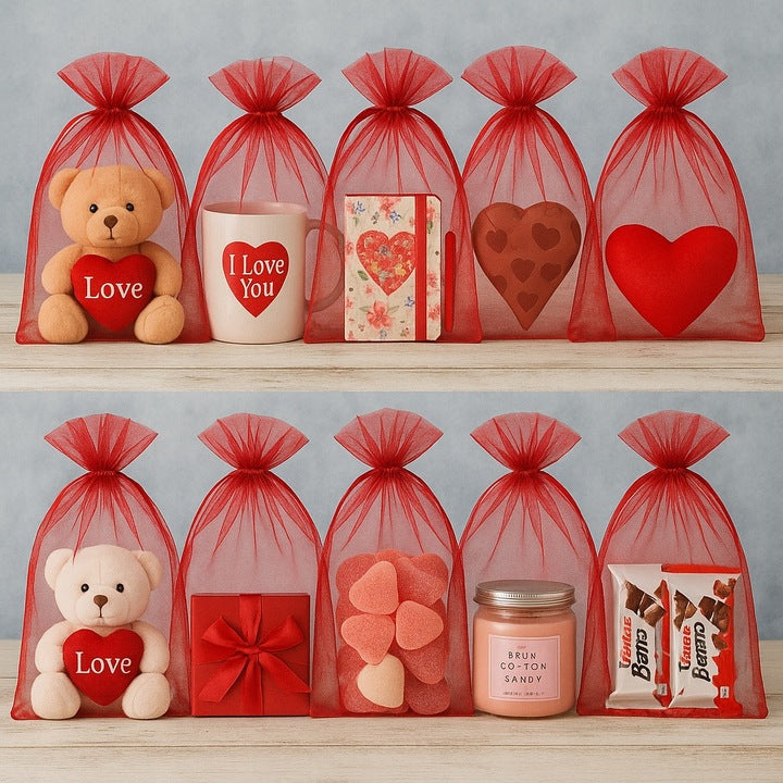 Worki z Organzy 200x300mm Bordowe 10szt