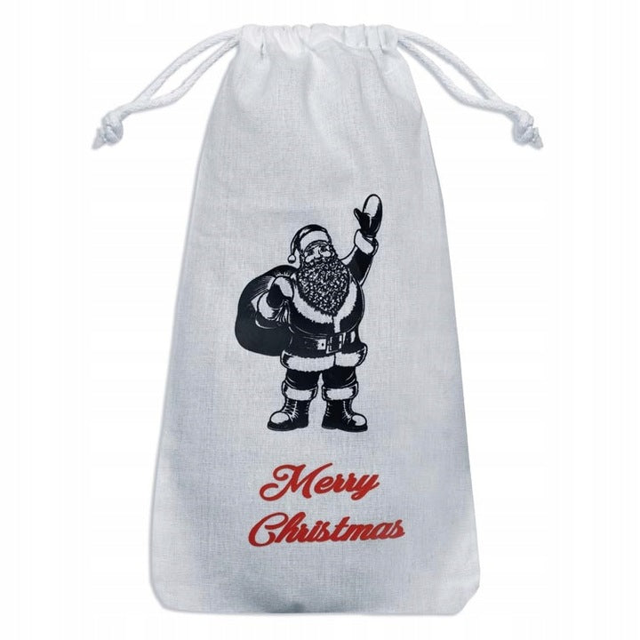 Świąteczny worek bawełniany 150x200mm Mikołaj Merry Christmas