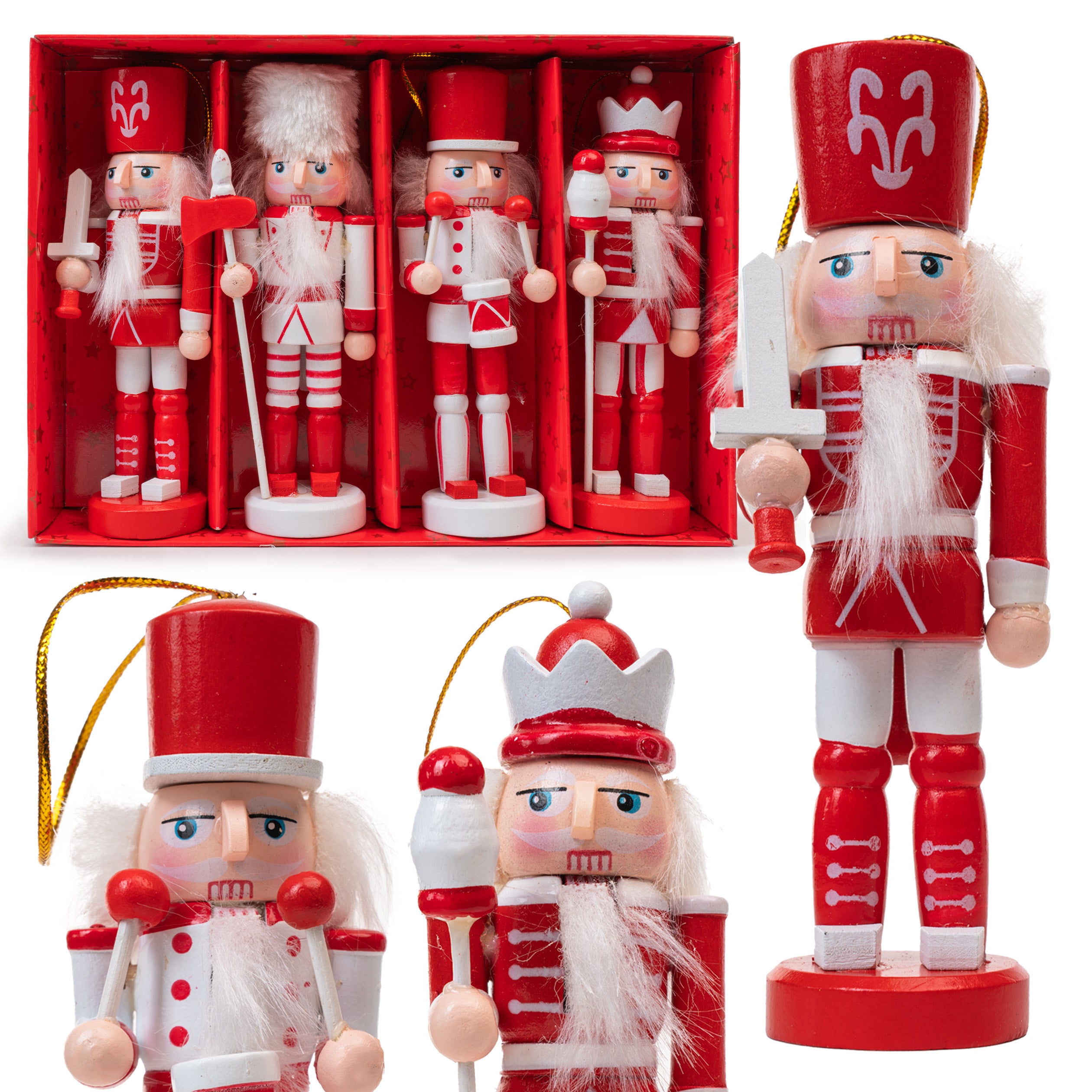 Zawieszki na choinkę Dziadek Do orzechów 4szt.