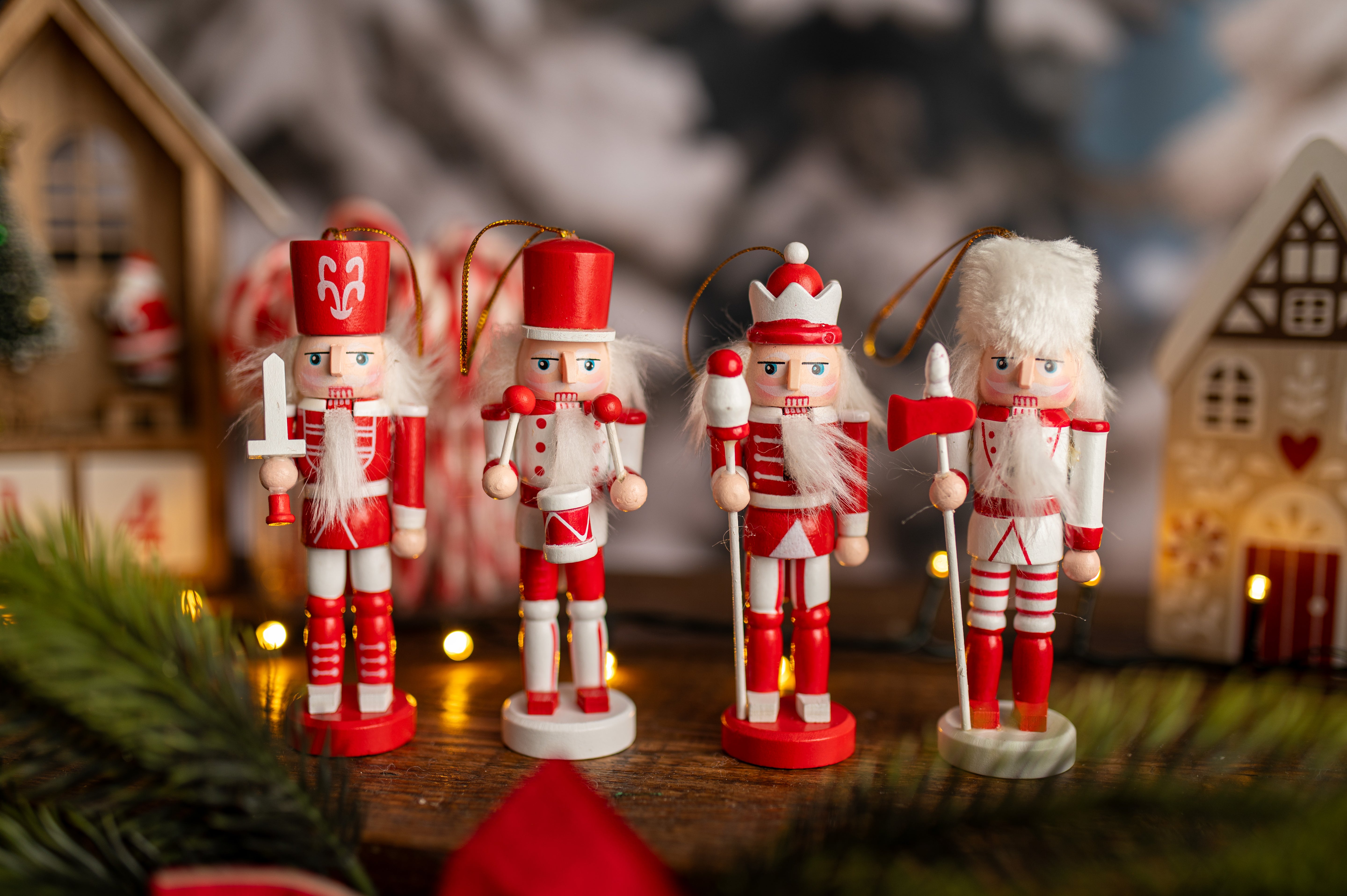 Zawieszki na choinkę Dziadek Do orzechów 4szt.