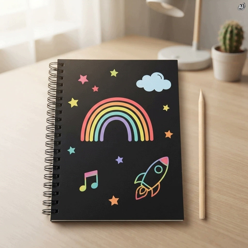 Zdrapka Tęczowa dla Dzieci Notes 10 Arkuszy