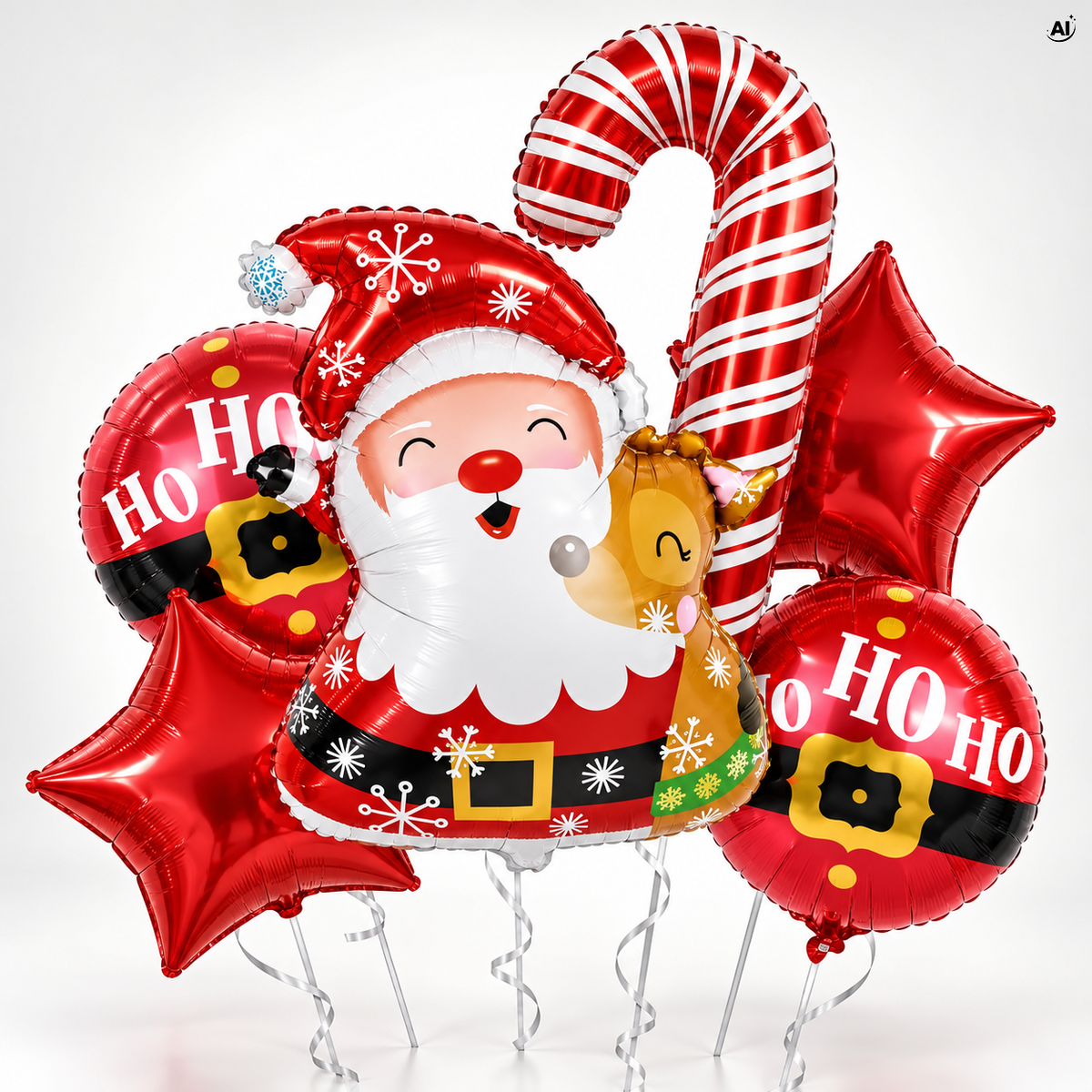 Balony Świąteczne 6 szt. Mikołaj Ho Ho Ho