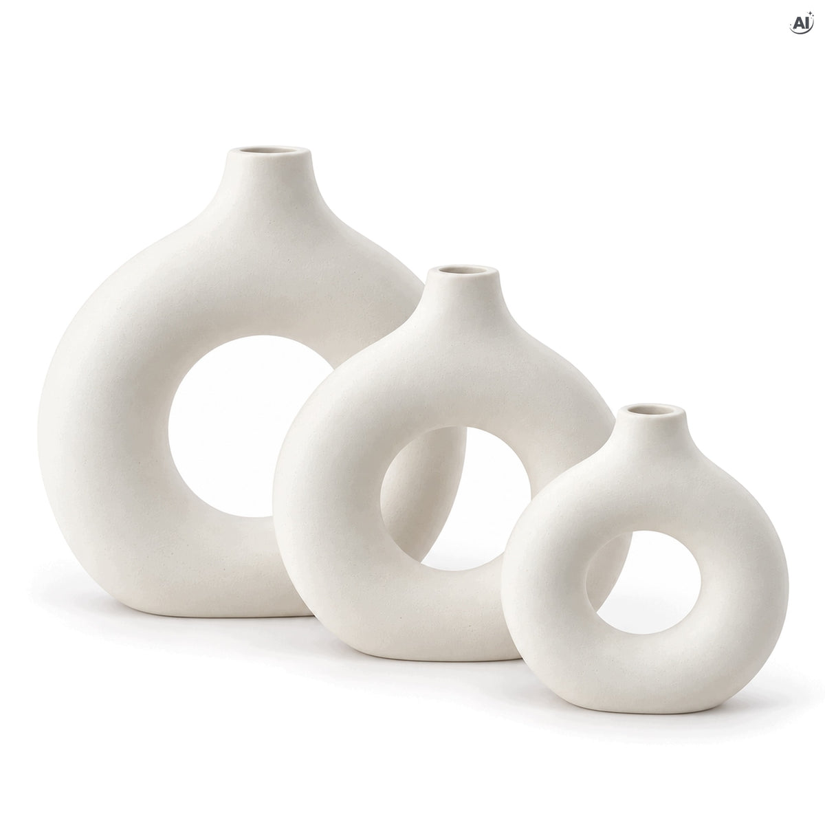 Wazony Ceramiczne Białe 3 szt.