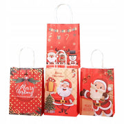 Torba Papierowa z uchwytem skręcanym 330x120x260mm czerwony Mikołaj 4szt.