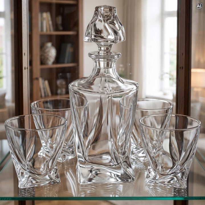 Zestaw do Whisky Karafka 800 ml + 4 Szklanki 300 ml