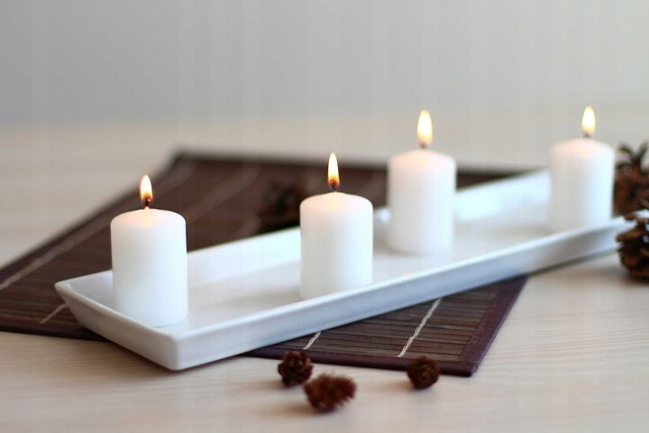 Świece Stołowe walec 15,5cm Białe zestaw 6szt