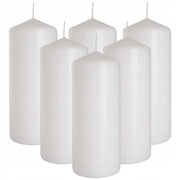 Świece Stołowe walec 15,5cm Białe zestaw 6szt