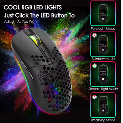 Myszka Bezprzewodowa Gamingowa Podświetlana RGB