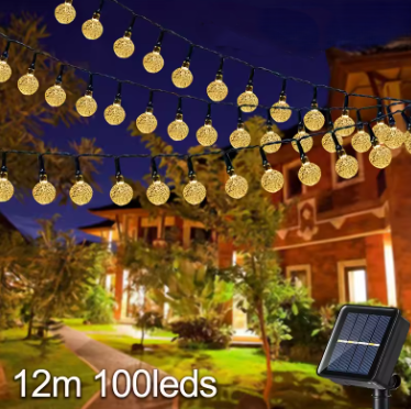 Lampki solarne Bombki 12m 100 LED