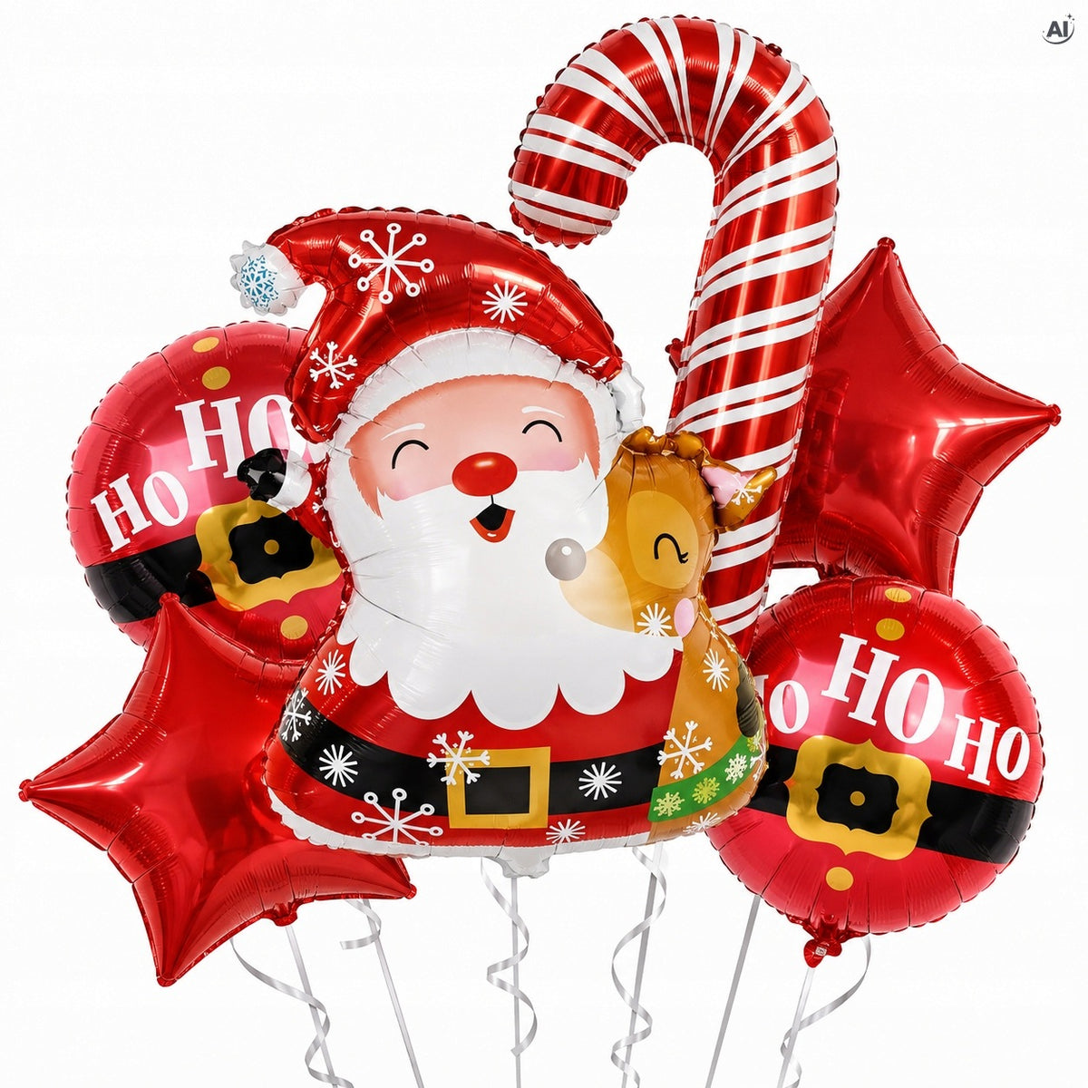 Balony Świąteczne 6 szt. Mikołaj Ho Ho Ho