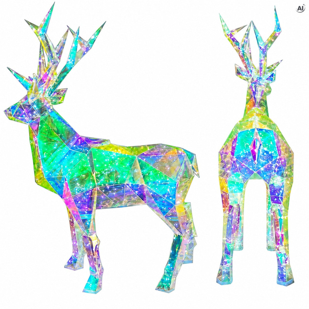 Renifer LED 3D Holograficzny Geometryczny 90 cm