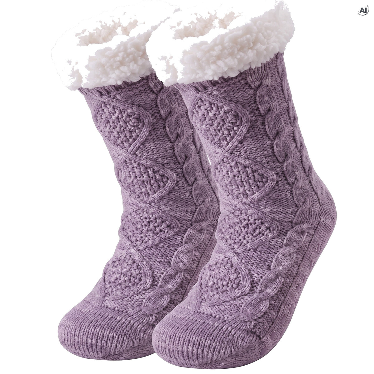 Skarpety Damskie Grube Fioletowe