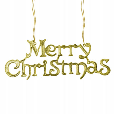 Napis Merry Christmas złota zawieszka 24cm