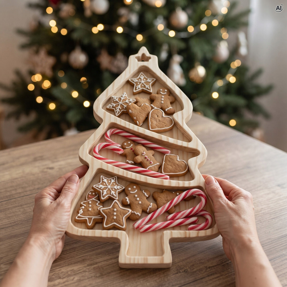 Deska do Serwowania Choinka Drewniana 29,5 cm