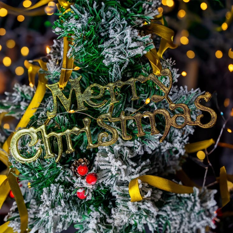 Napis Merry Christmas złota zawieszka 24cm