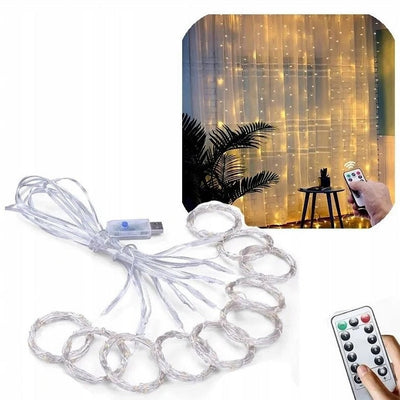 Kurtyna świetlna LED 3x3m ciepły biały