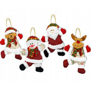 Zawieszki na choinkę Miś, Renifer, Mikołaj, Bałwan 4szt.