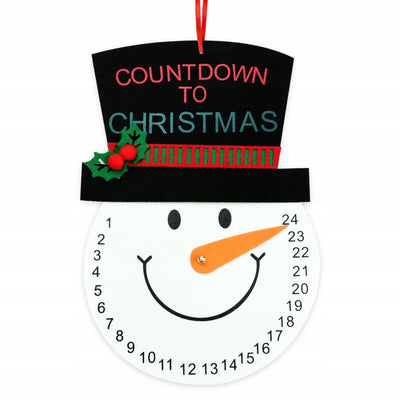 Zegar świąteczny kalendarz adwentowy uroczy Bałwan