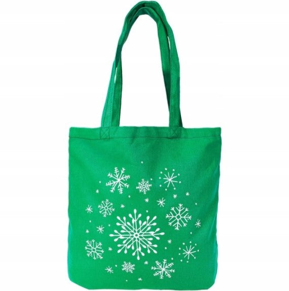 Torba bawełniana38x42cm zielona w gwiazdki
